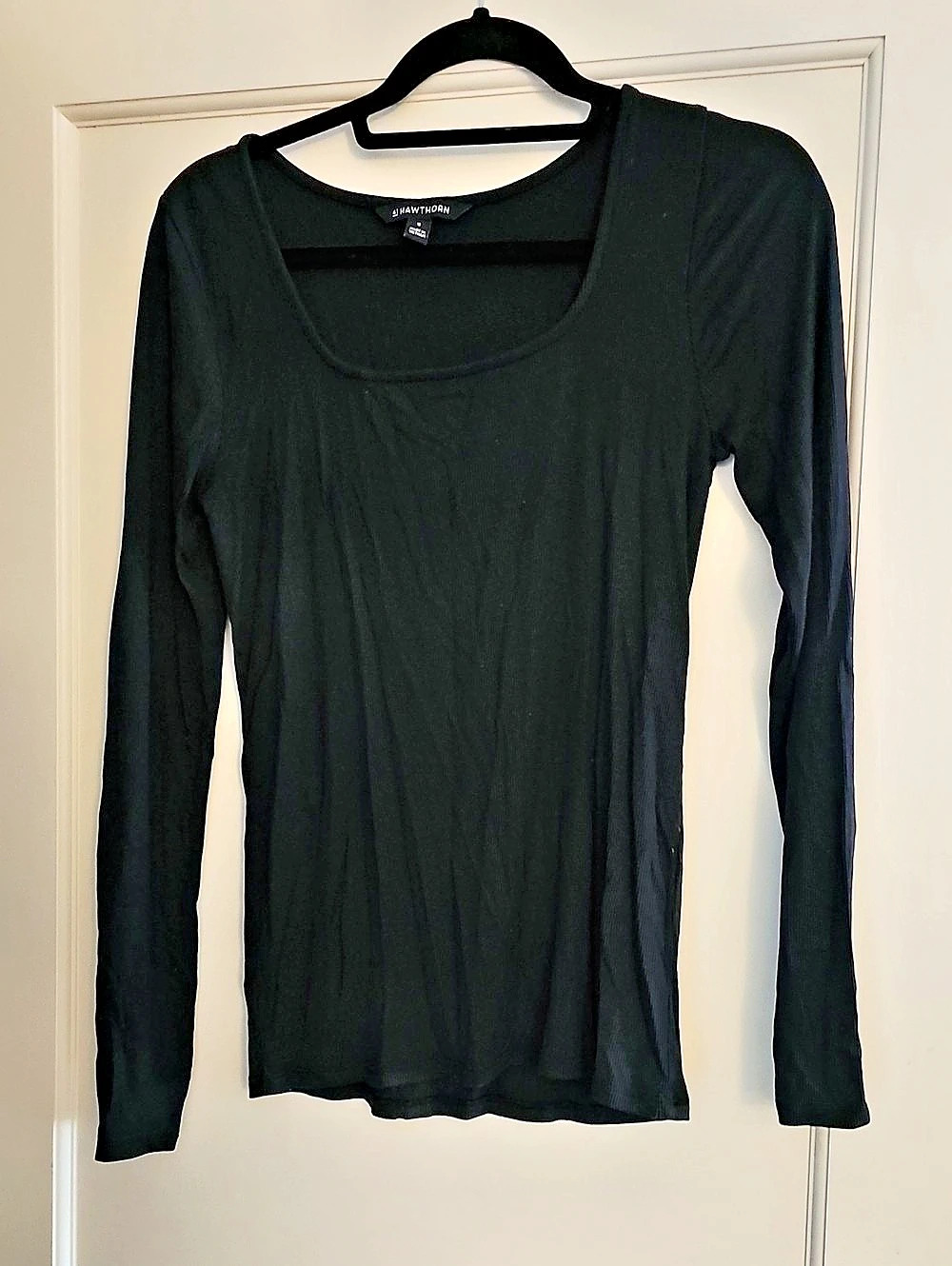 41 HAWTHORNE Black Modal Long Sleeve Top